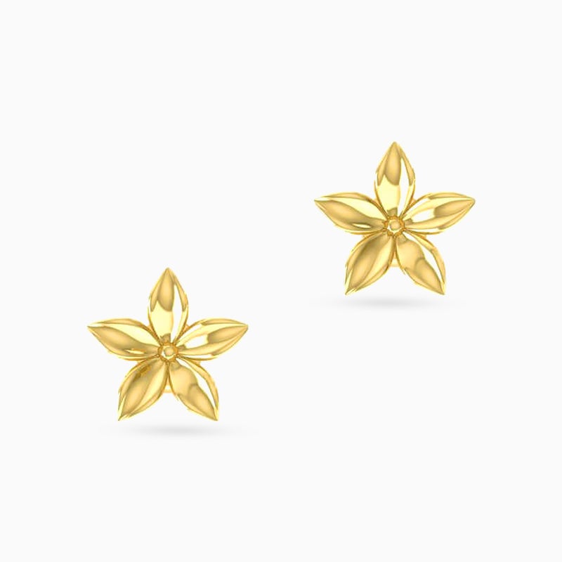 Miss L' by L'azurde Flower Stud Earrings in 18K Gold - Image 3